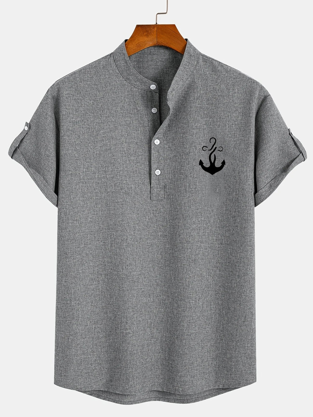 Leblanc™ | Camisa elegante de manga corta y cuello alto