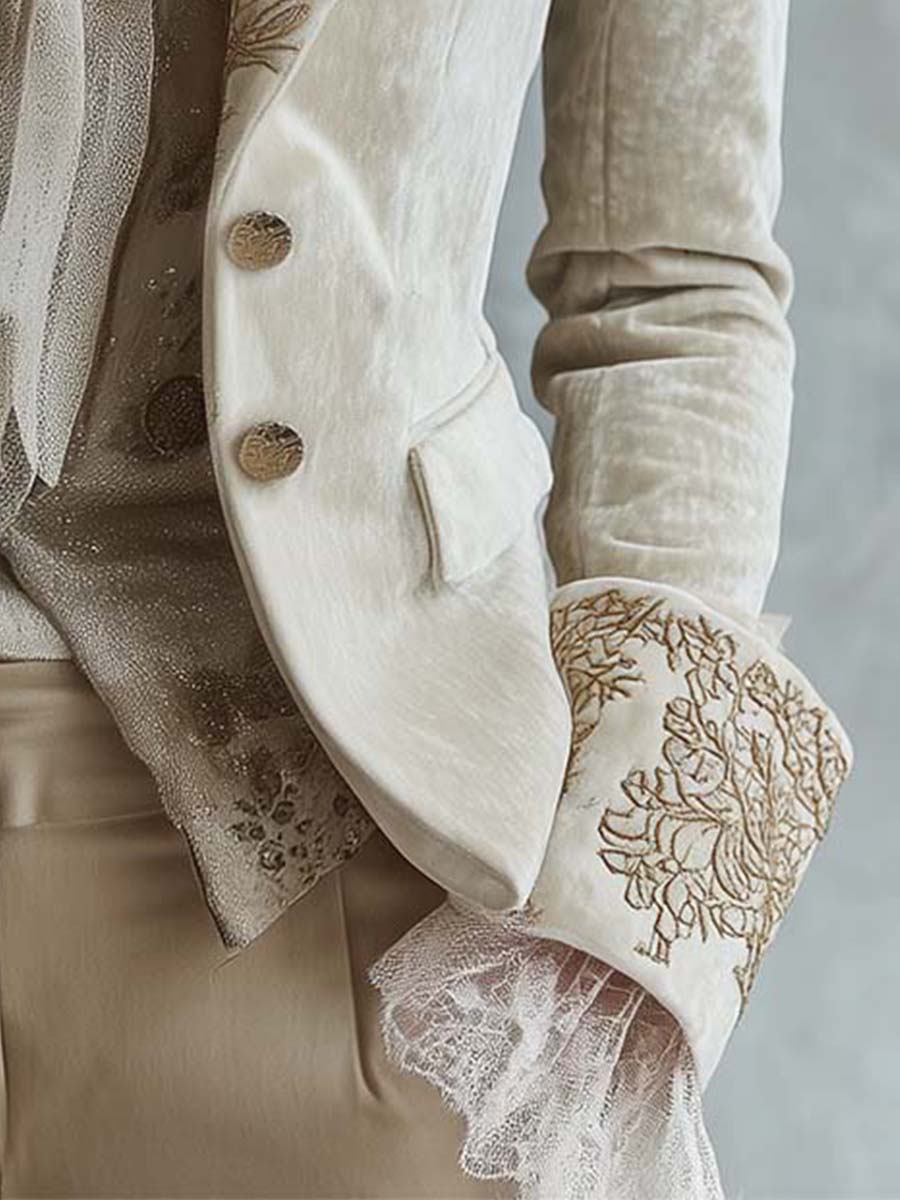 Constance | Blazer sastre bordado en marfil