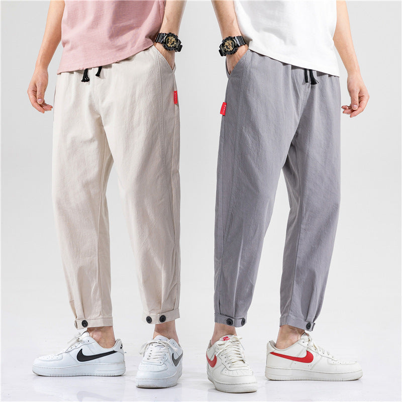 Theo - Pantalones Ajustados de Algodón