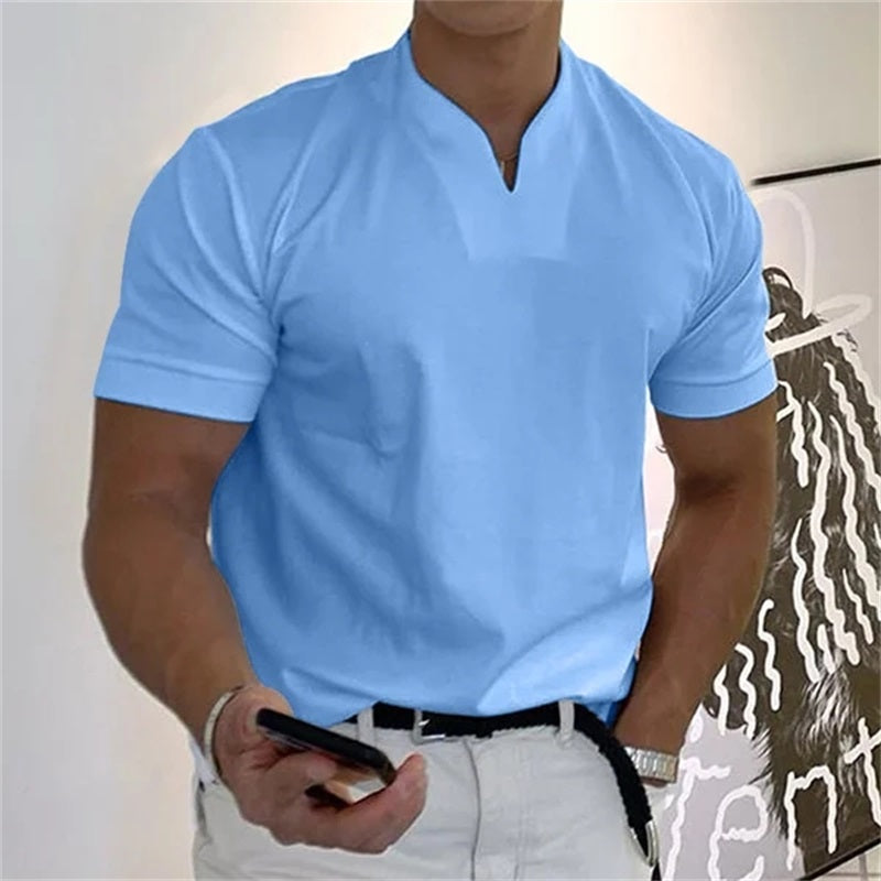 Camiseta de manga corta para hombre, estilo caballero de negocios