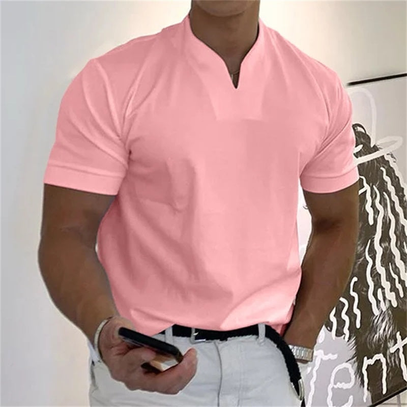 Camiseta de manga corta para hombre, estilo caballero de negocios