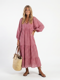 Arlette | Vestido midi con estampado geométrico y manga larga