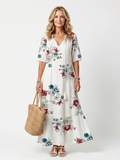 Maeva | Vestido midi floral con cordón de borlas