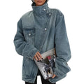 Cleo - Chaqueta urbana asimétrica con botones, diseño moderno