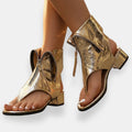 Octavienne | Sandalias metalizadas con cremallera, chic y de moda