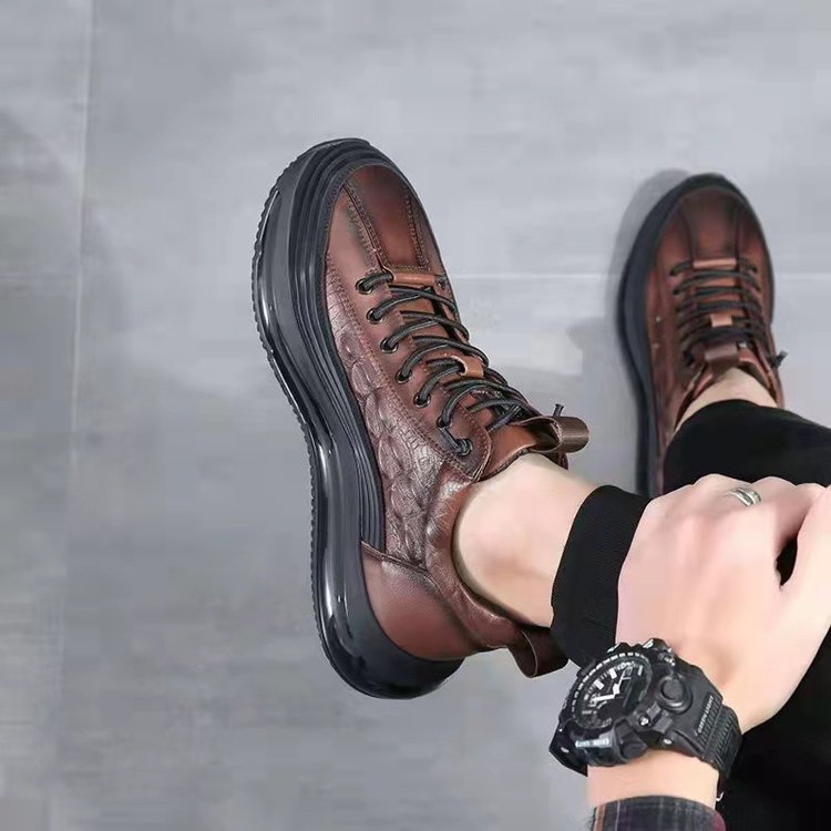 Zapatos casuales para hombre de cuero de vaca con cojín de aire