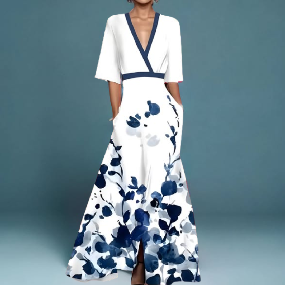 Michelle™ - Vestido elegante con estampado floral de encanto refinado