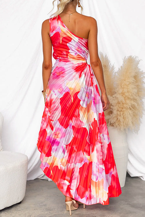 Yanira™ Vestido plisado de un solo hombro elegante y refinado