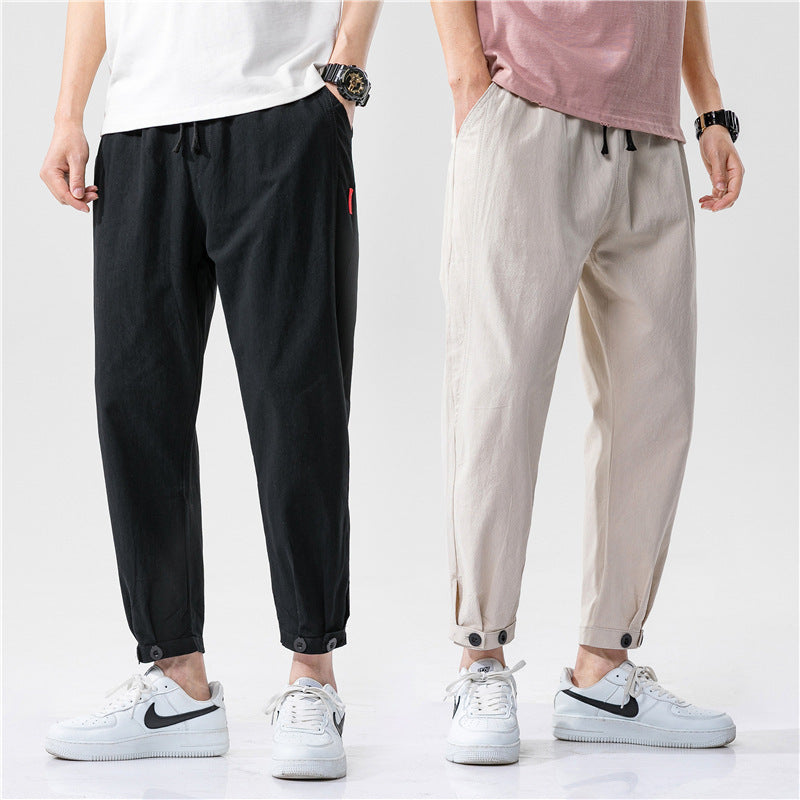 Theo - Pantalones Ajustados de Algodón