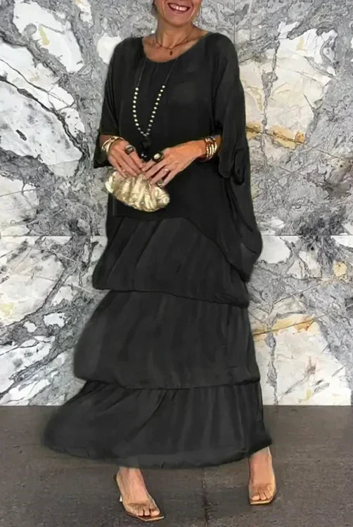 Nora – Vestido maxi con efecto de capas