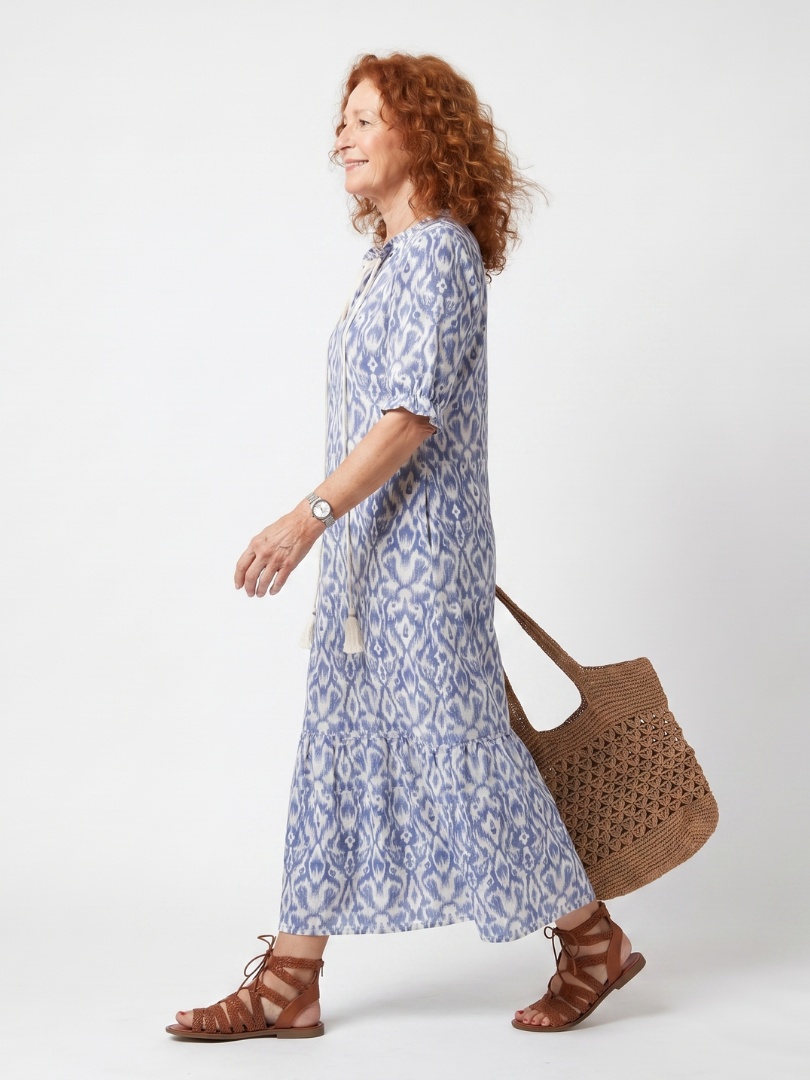 Ottoline | Vestido midi estampado con cordón de borlas