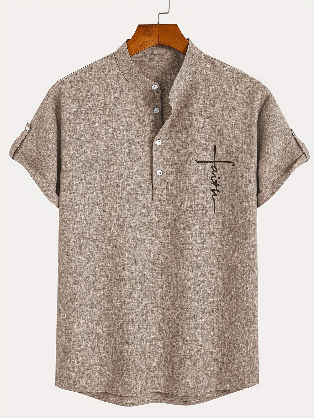 Leblanc™ | Camisa elegante de manga corta y cuello alto