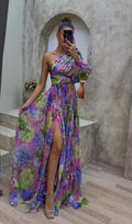 Mabel | Vestido Dramático Blossom - Elegancia para la noche con toque floral