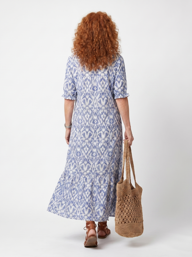 Ottoline | Vestido midi estampado con cordón de borlas