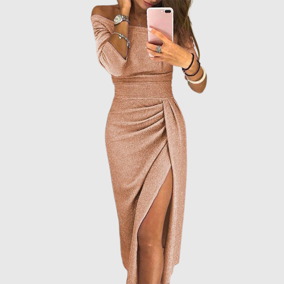 Stella™ Vestido maxi con cuello halter - Elegancia sin esfuerzo