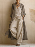 Letizia | Conjunto de tres piezas con chaqueta larga boho