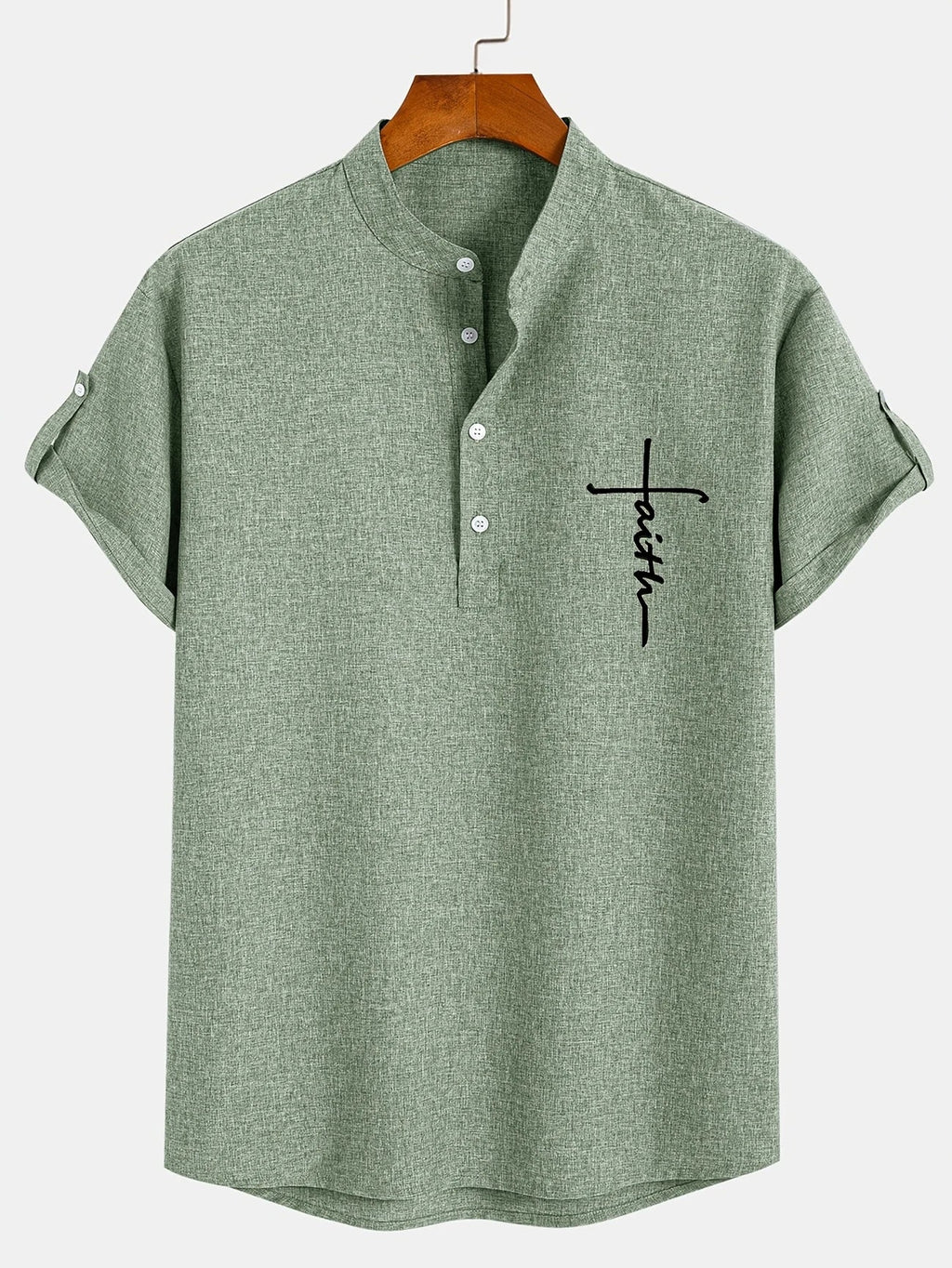 Leblanc™ | Camisa elegante de manga corta y cuello alto