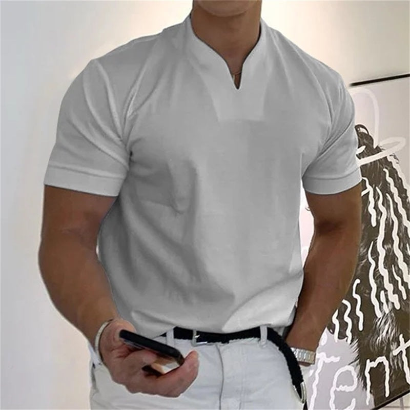 Camiseta de manga corta para hombre, estilo caballero de negocios