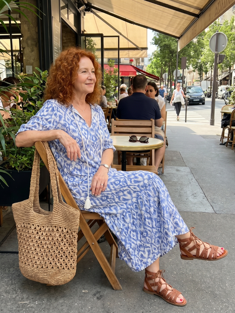 Ottoline | Vestido midi estampado con cordón de borlas