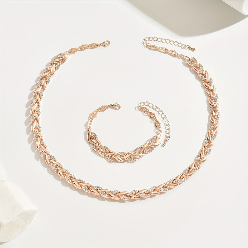 Berta - Set de Joyas de Espiga con Cristales