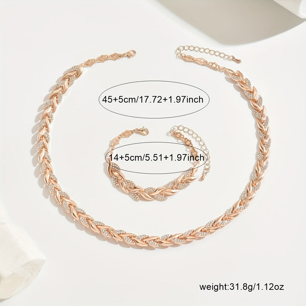 Berta - Set de Joyas de Espiga con Cristales