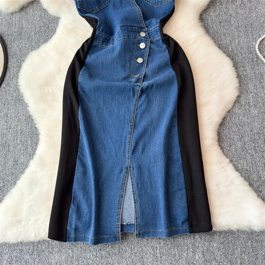 👗 Vestido Vaquero Ajustado para Mujer – Elegancia Casual con Toque Moderno