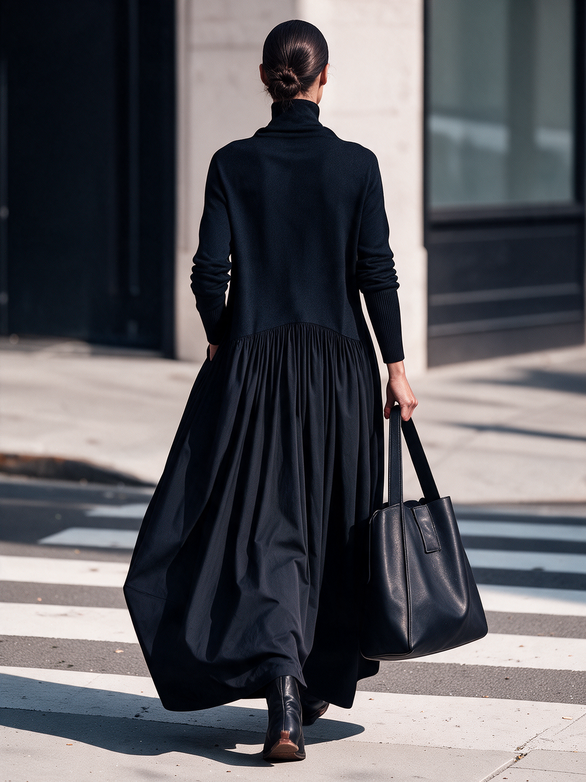 Adèle | Vestido Maxi de Cuello Vuelto con Cintura Caída