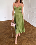 Liora™ | Vestido midi elegante sin tirantes