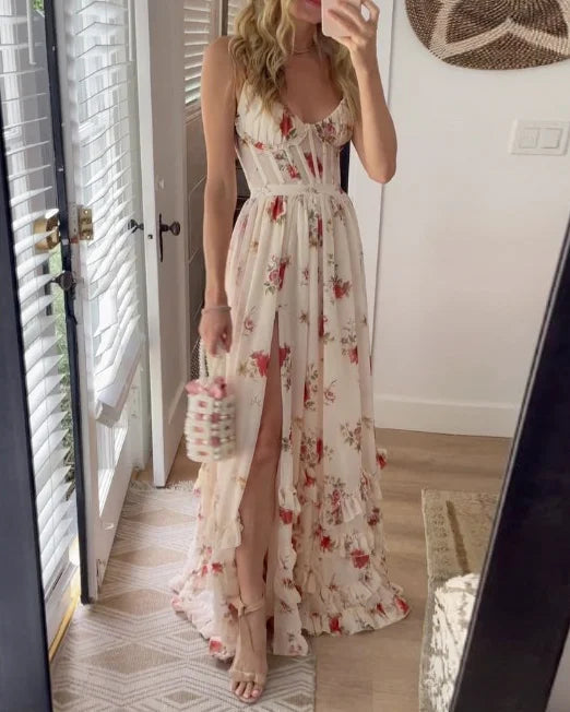 Scarlett™ Vestido floral romántico - flores etéreas y silueta atemporal
