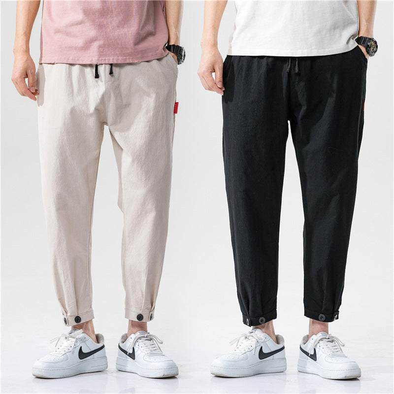 Theo - Pantalones Ajustados de Algodón