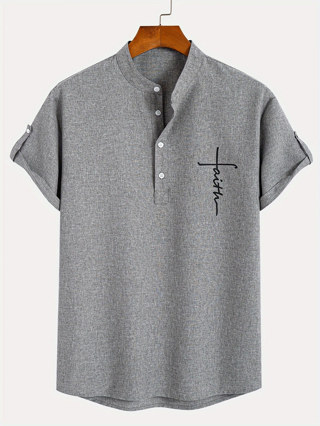 Leblanc™ | Camisa elegante de manga corta y cuello alto
