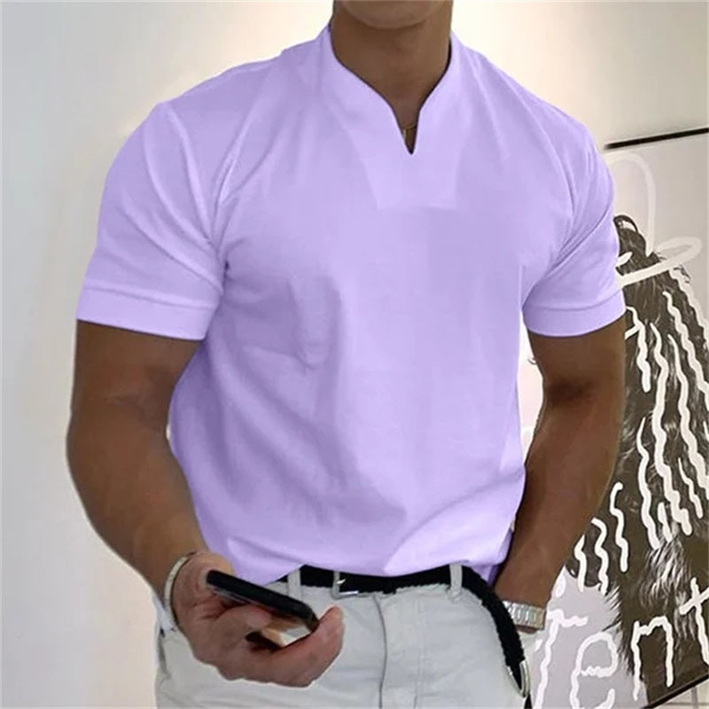 Camiseta de manga corta para hombre, estilo caballero de negocios