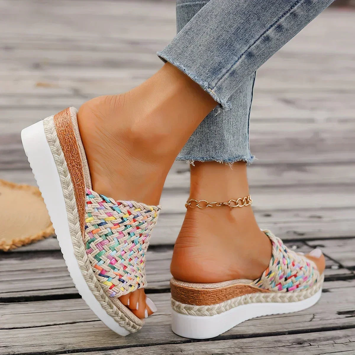 Lily™ - Sandalias Tejidas Coloridas