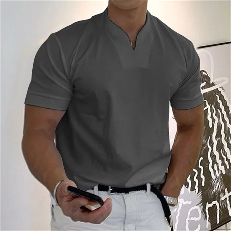 Camiseta de manga corta para hombre, estilo caballero de negocios