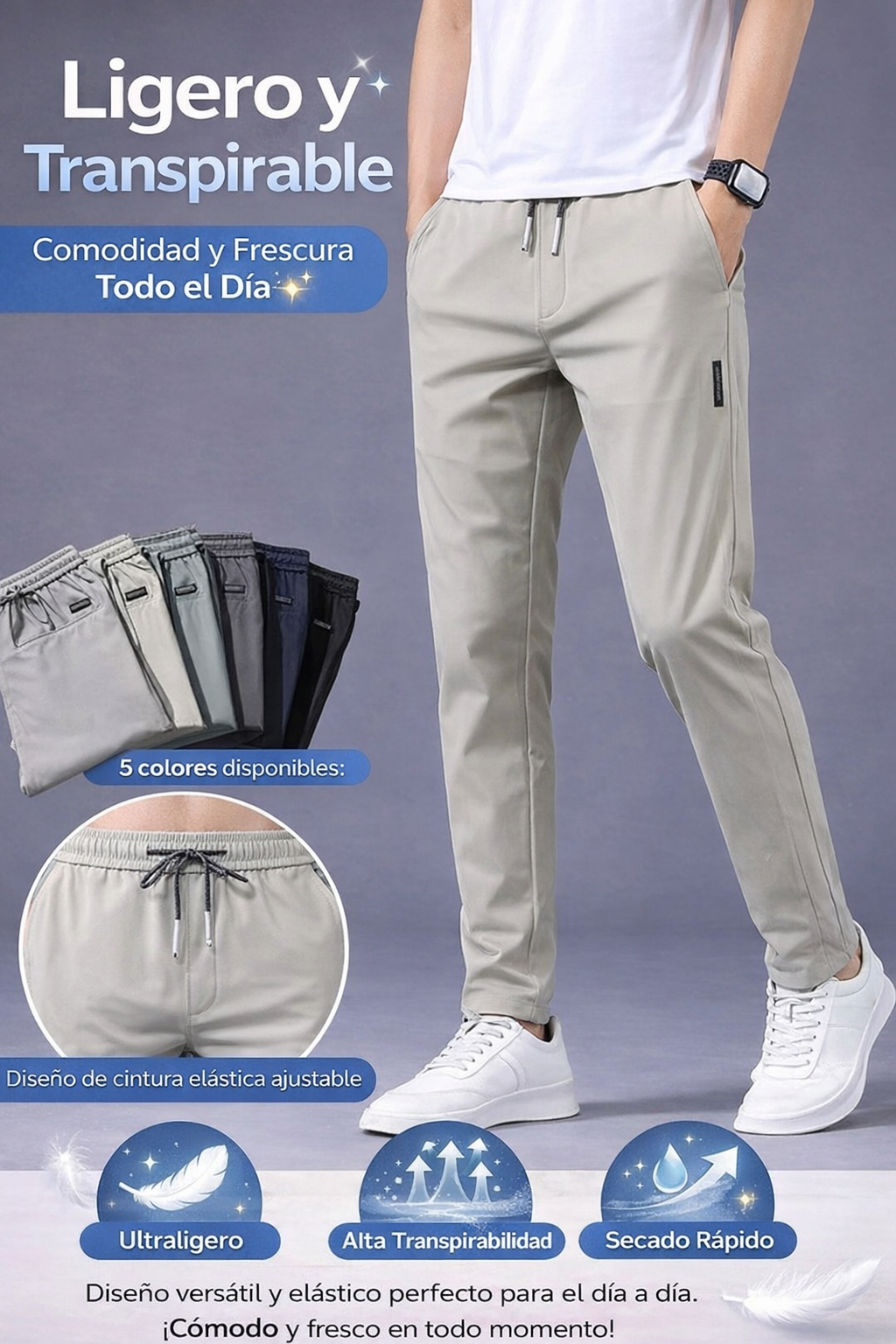Pantalones deportivos elásticos unisex de secado rápido — nuevos modelos 2026