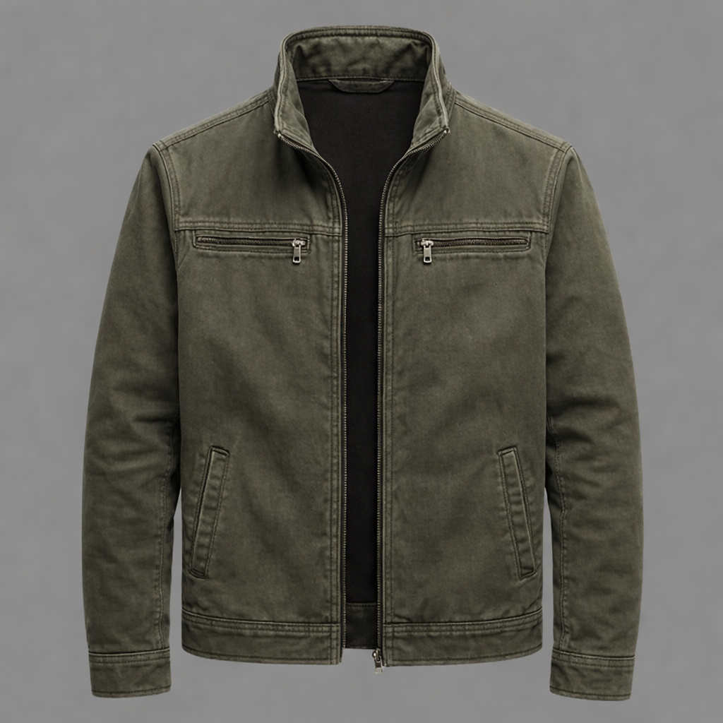 Chaqueta de algodón vintage con cremallera