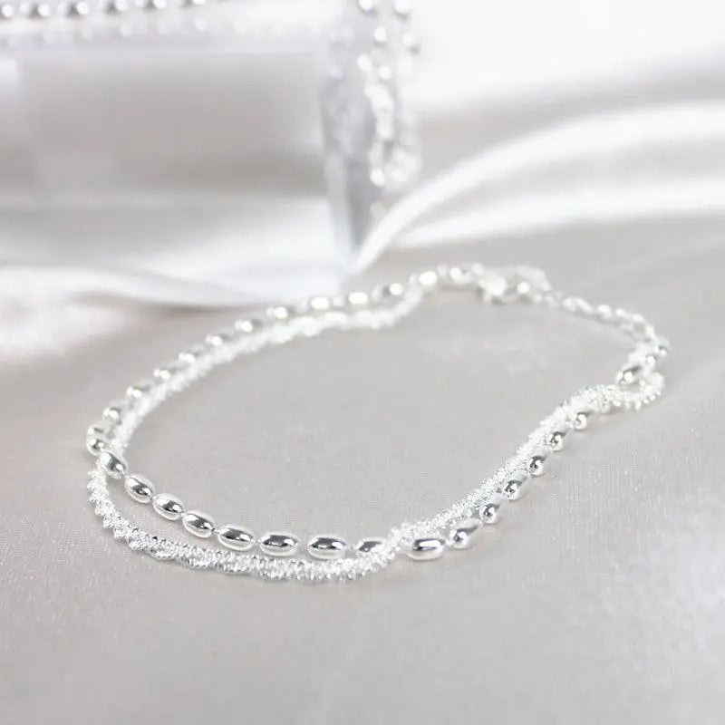 Amparo - Set de Pulseras Plateadas Elegantes con Piedras de Circonio