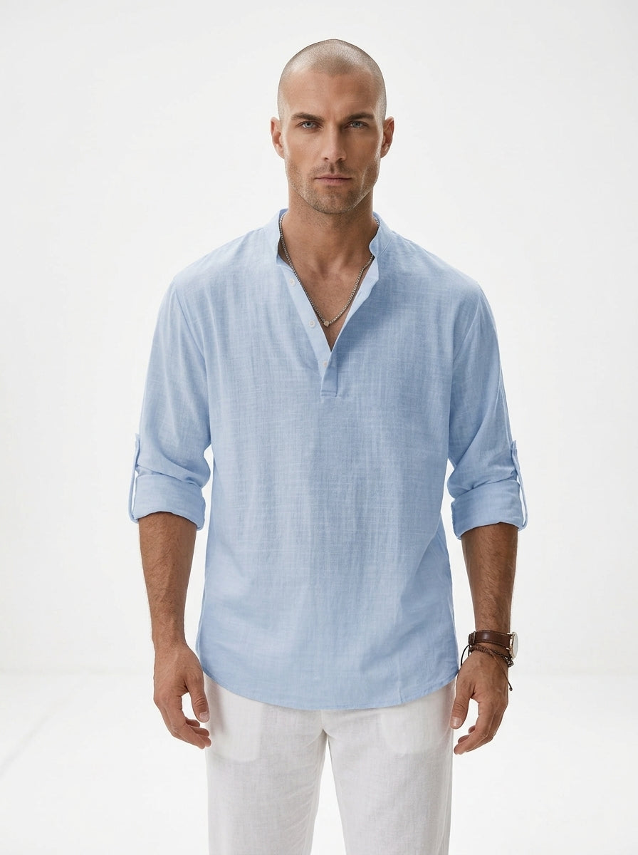 LAURENT MONACO | CAMISA MINIMALISTA CUELLO MANDARÍN