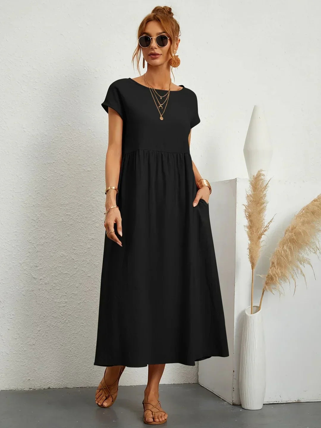 Gabrielle™ — Vestido midi fluido, elegancia atemporal