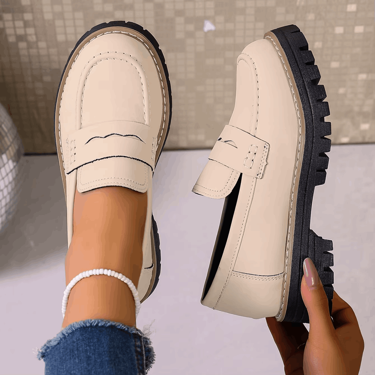 Elsa | Mocasines con Plataforma de Estilo College