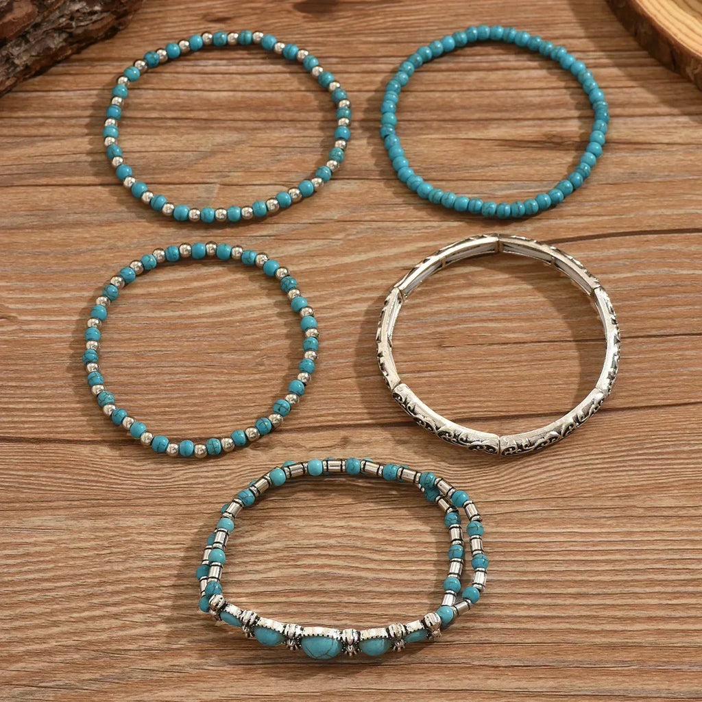 Verónica - Set de Pulseras con Cuentas Turquesa