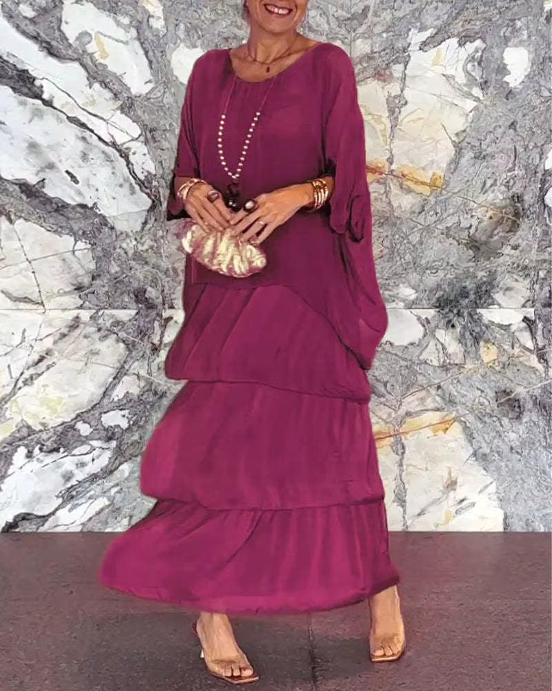 Nora – Vestido maxi con efecto de capas