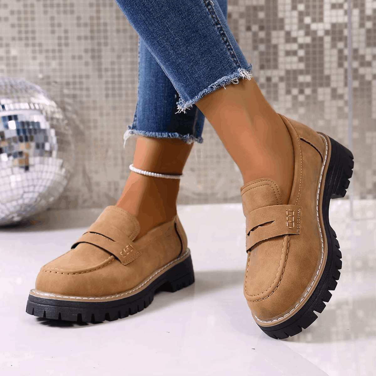 Elsa | Mocasines con Plataforma de Estilo College