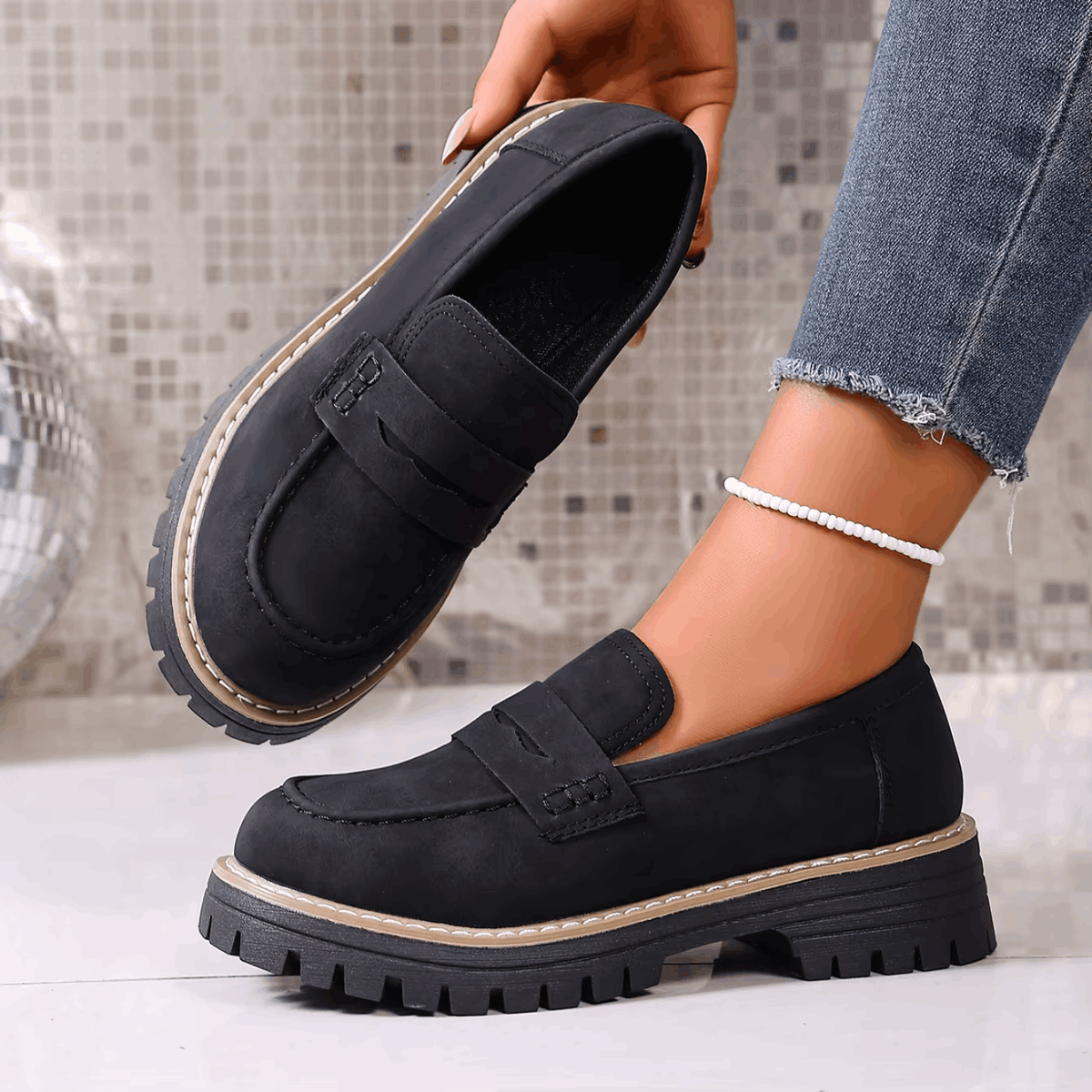 Elsa | Mocasines con Plataforma de Estilo College