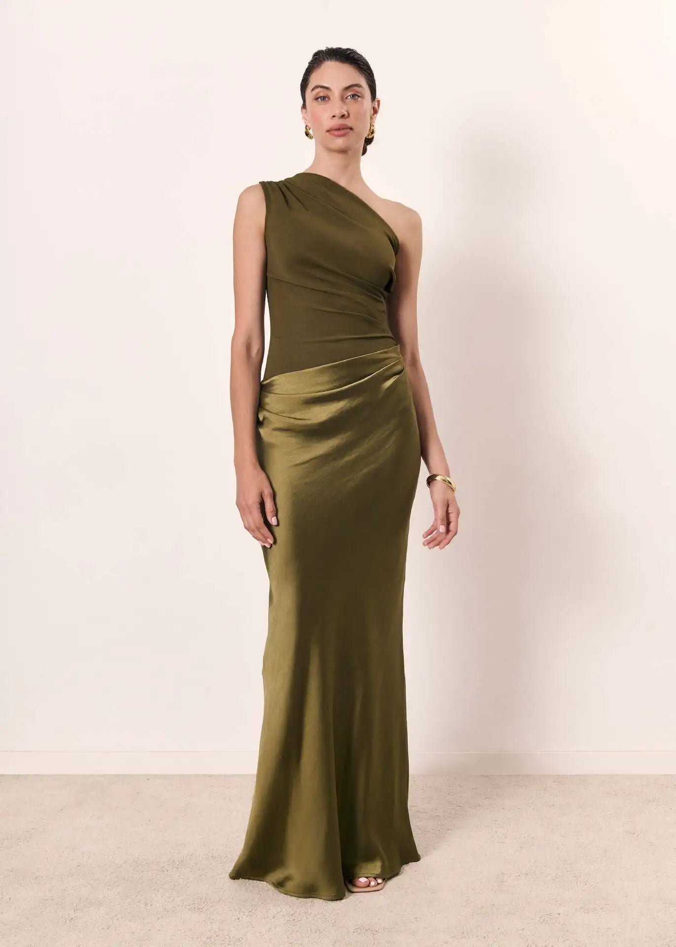 Luna™ | Vestido Maxi de Satén con apertura – Elegancia para la noche