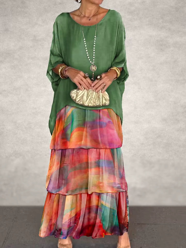 Nora – Vestido maxi con efecto de capas