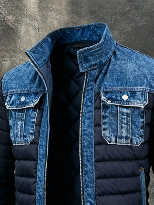 Yegor - Chaqueta híbrida de denim acolchado