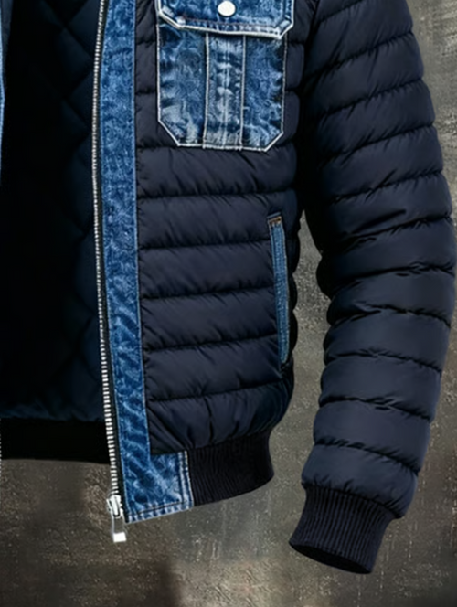 Yegor - Chaqueta híbrida de denim acolchado