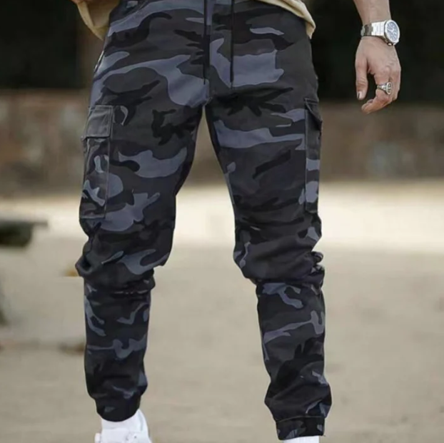 Pantalón utilitario resistente para hombre con múltiples bolsillos