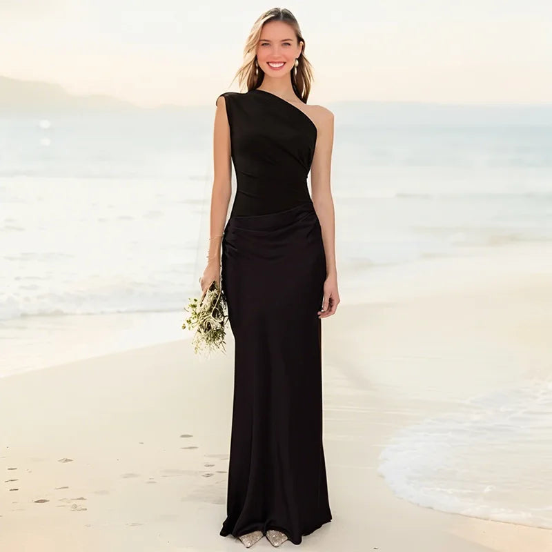 Luna™ | Vestido Maxi de Satén con apertura – Elegancia para la noche